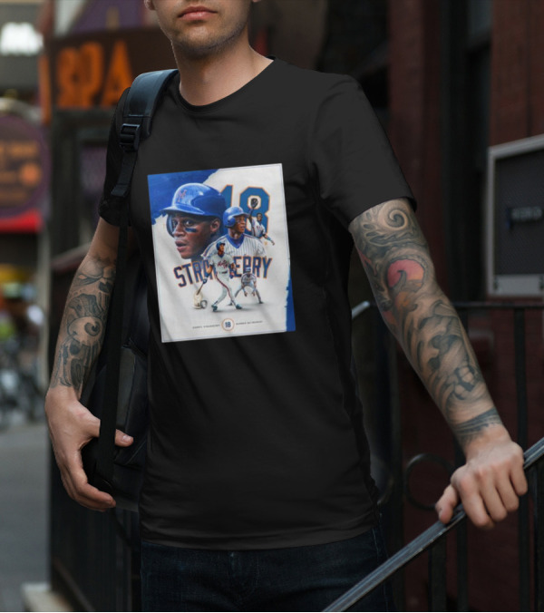 Darryl Strawberry Mets 18 Number Retirement Celebration With Iconic Baseball T-Shirt