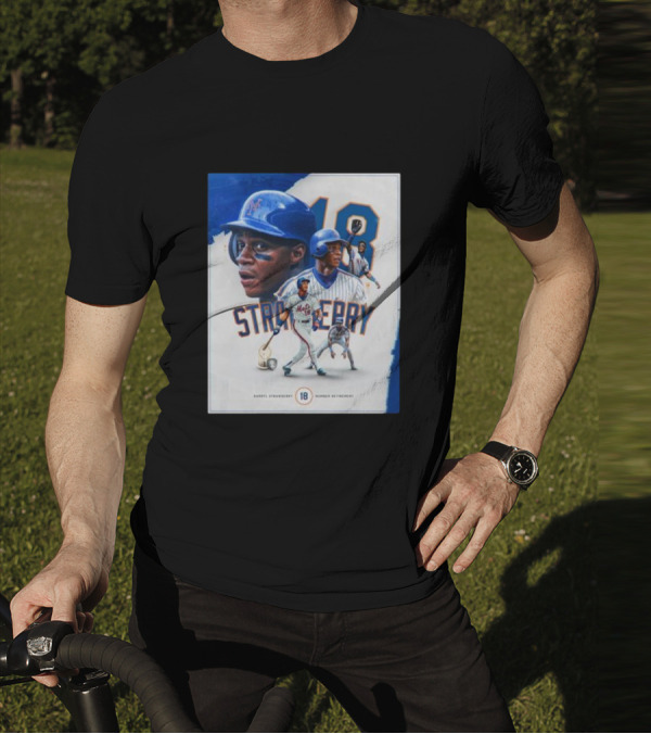 Darryl Strawberry Mets 18 Number Retirement Celebration With Iconic Baseball T-Shirt