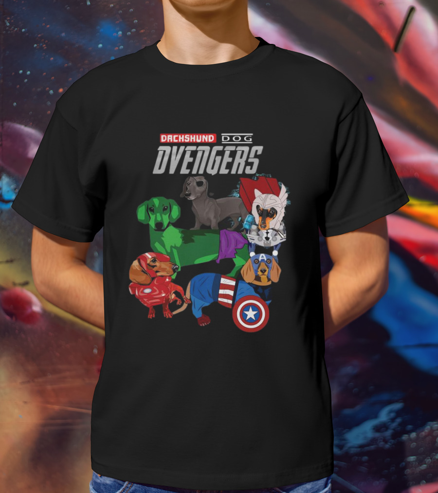 Dachshund Dog Dvengers Marvel-Inspired Hero Dogs T-Shirt