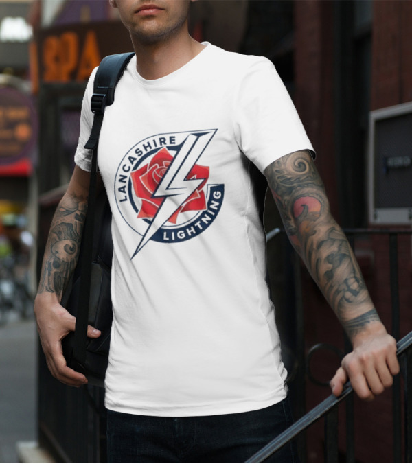 Lancashire Lightning Red Rose Emblem T-Shirt