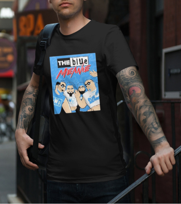 The Blue Meanie NWo Wrestling Comic Style Group T-Shirt