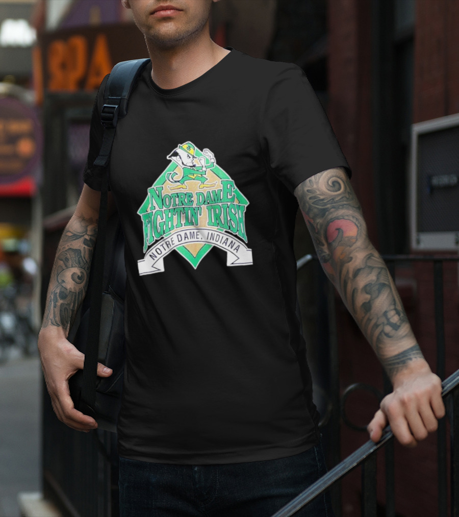 Notre Dame Fightin Irish Notre Dame Indiana Logo With Leprechaun T-Shirt