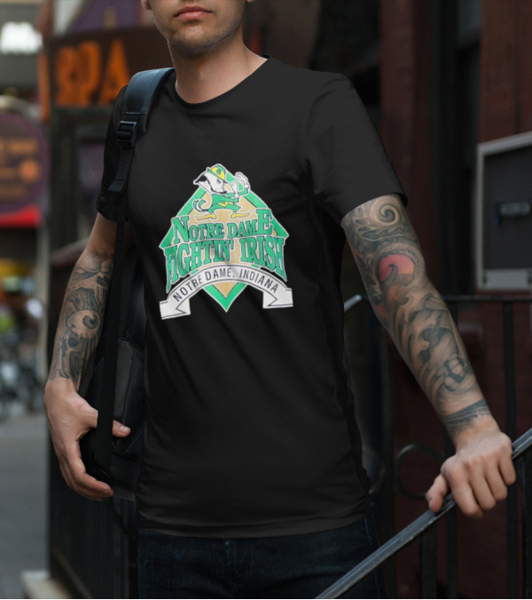 Notre Dame Fightin Irish Notre Dame Indiana Logo With Leprechaun T-Shirt
