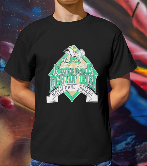 Notre Dame Fightin Irish Notre Dame Indiana Logo With Leprechaun T-Shirt