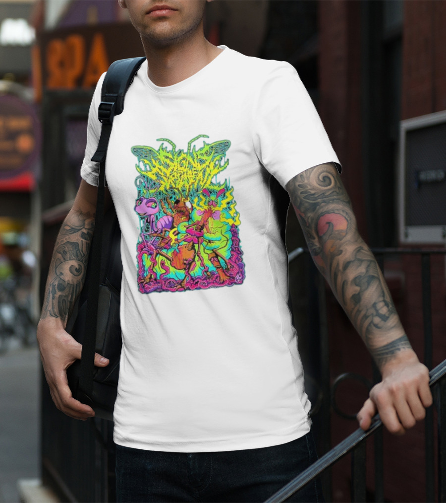 Signs Of The Swarm A Swarm’s Life Neon Psychedelic Insect Adventure T-Shirt