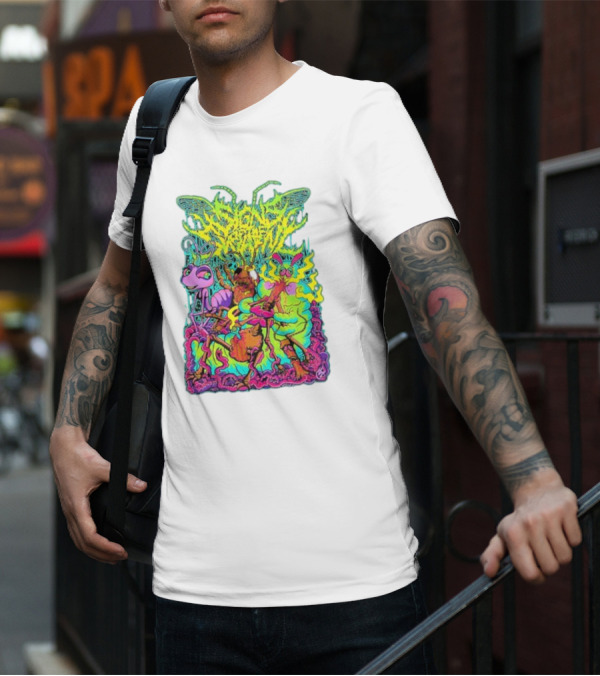 Signs Of The Swarm A Swarm’s Life Neon Psychedelic Insect Adventure T-Shirt