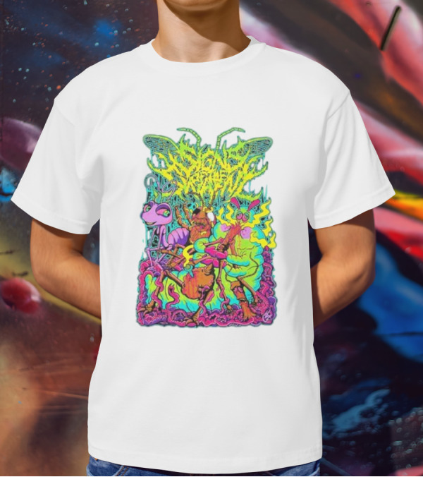 Signs Of The Swarm A Swarm’s Life Neon Psychedelic Insect Adventure T-Shirt