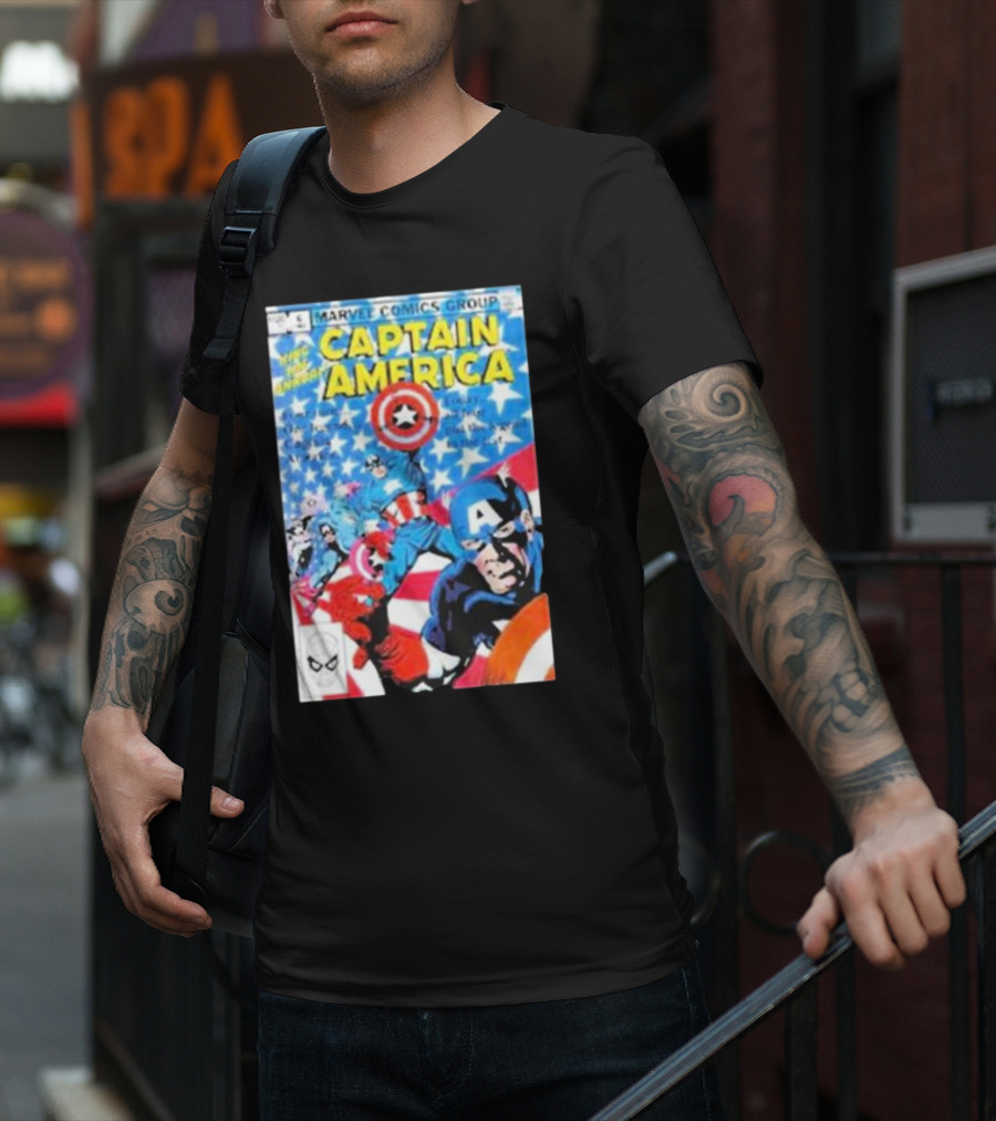 MARVEL COMICS GROUP CAPTAIN AMERICA VINTAGE COVER ROCKOFFTRADE MERCH T-Shirt