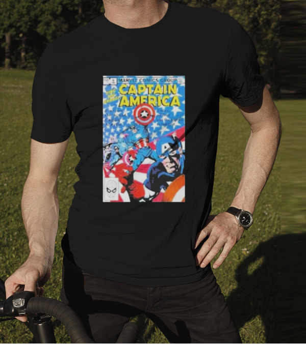 MARVEL COMICS GROUP CAPTAIN AMERICA VINTAGE COVER ROCKOFFTRADE MERCH T-Shirt