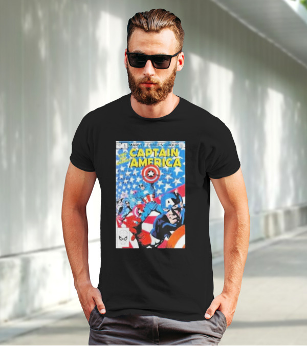 MARVEL COMICS GROUP CAPTAIN AMERICA VINTAGE COVER ROCKOFFTRADE MERCH T-Shirt