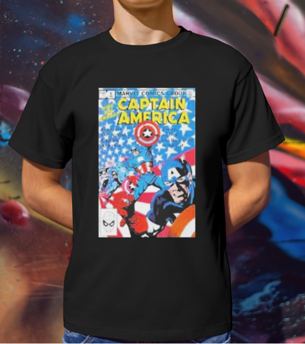 MARVEL COMICS GROUP CAPTAIN AMERICA VINTAGE COVER ROCKOFFTRADE MERCH T-Shirt