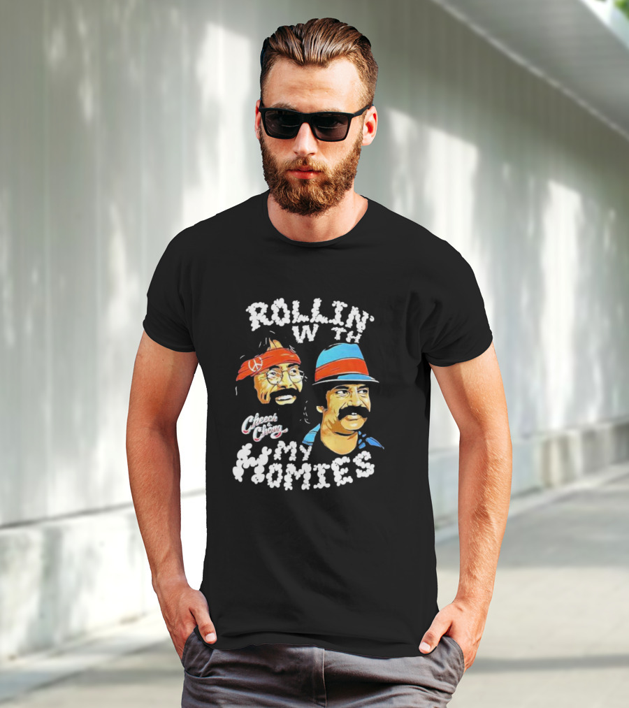 Rollin With My Homies Cheech Chong Retro Comedy Duo Iconic Look T-Shirt