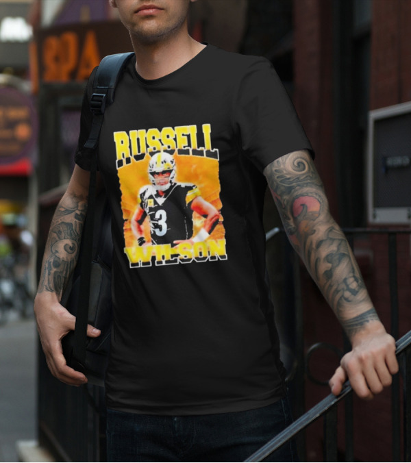 Russell Wilson Vintage Steelers Colors T-Shirt