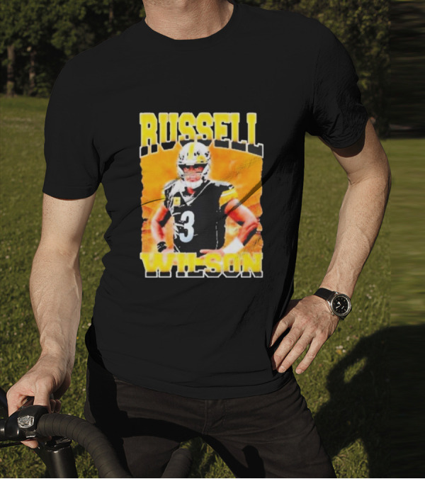Russell Wilson Vintage Steelers Colors T-Shirt