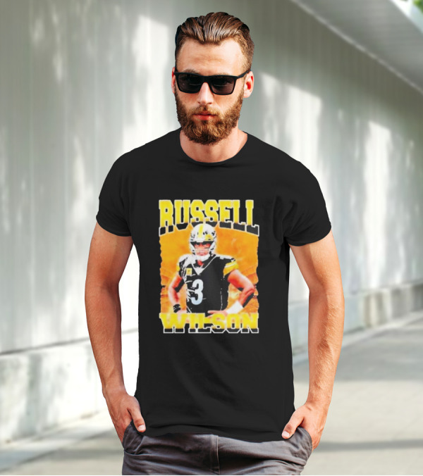 Russell Wilson Vintage Steelers Colors T-Shirt