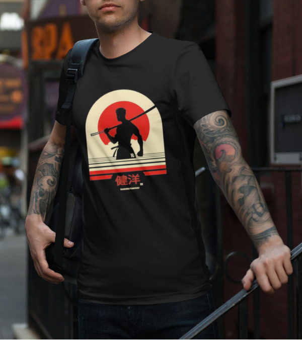 TAKEHIRO TOMIYASU 18 Retro Japanese Samurai T-Shirt