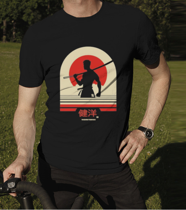 TAKEHIRO TOMIYASU 18 Retro Japanese Samurai T-Shirt