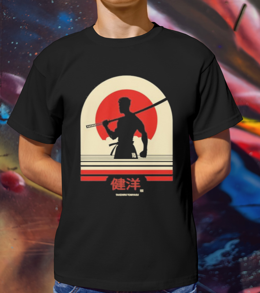 TAKEHIRO TOMIYASU 18 Retro Japanese Samurai T-Shirt