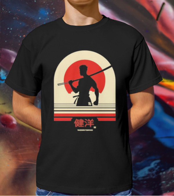 TAKEHIRO TOMIYASU 18 Retro Japanese Samurai T-Shirt