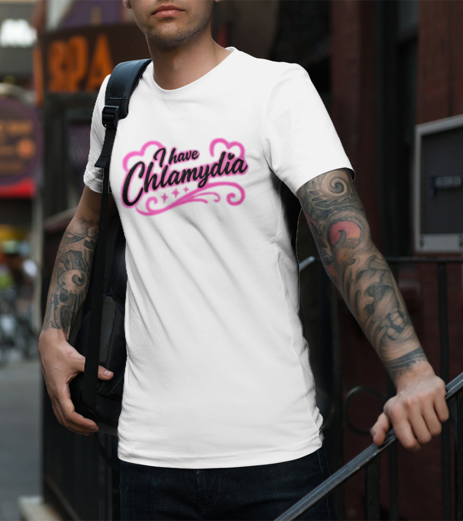I Have Chlamydia Heart Pink Swirls T-Shirt