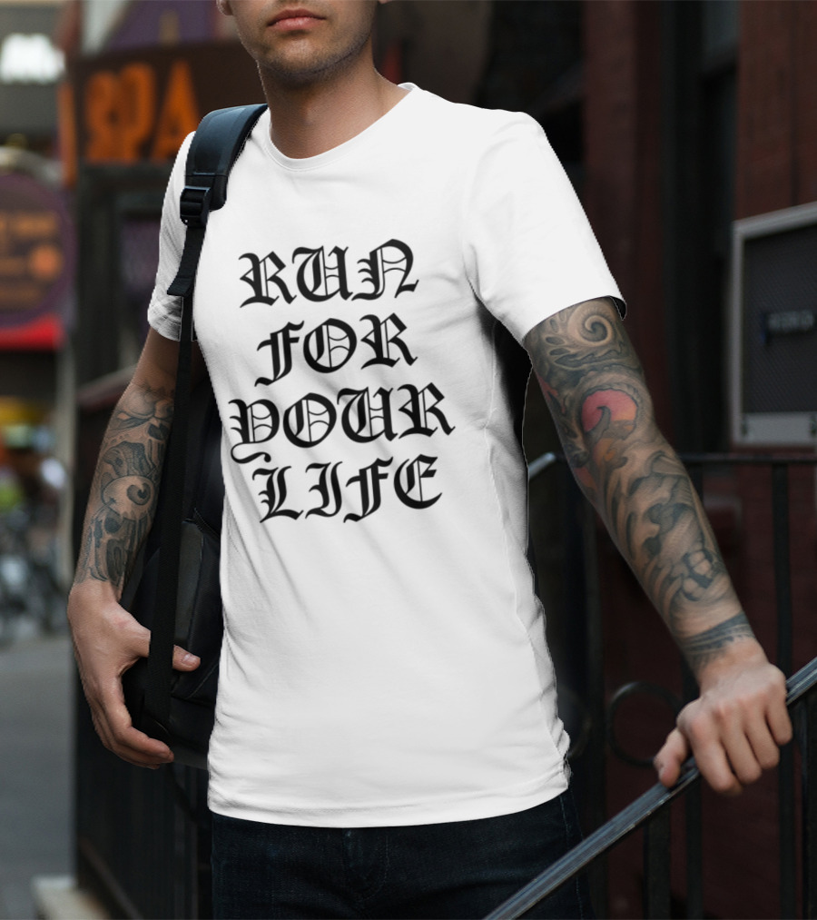 Run For Your Life Skull Theme T-Shirt