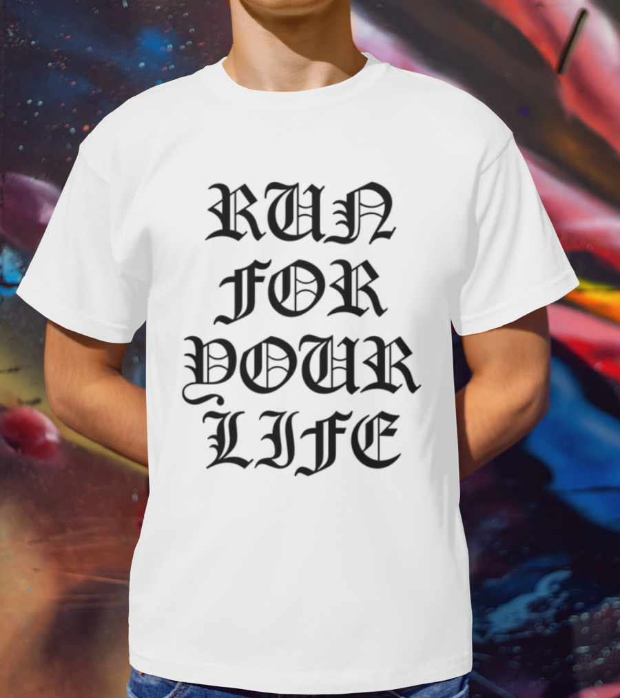 Run For Your Life Skull Theme T-Shirt