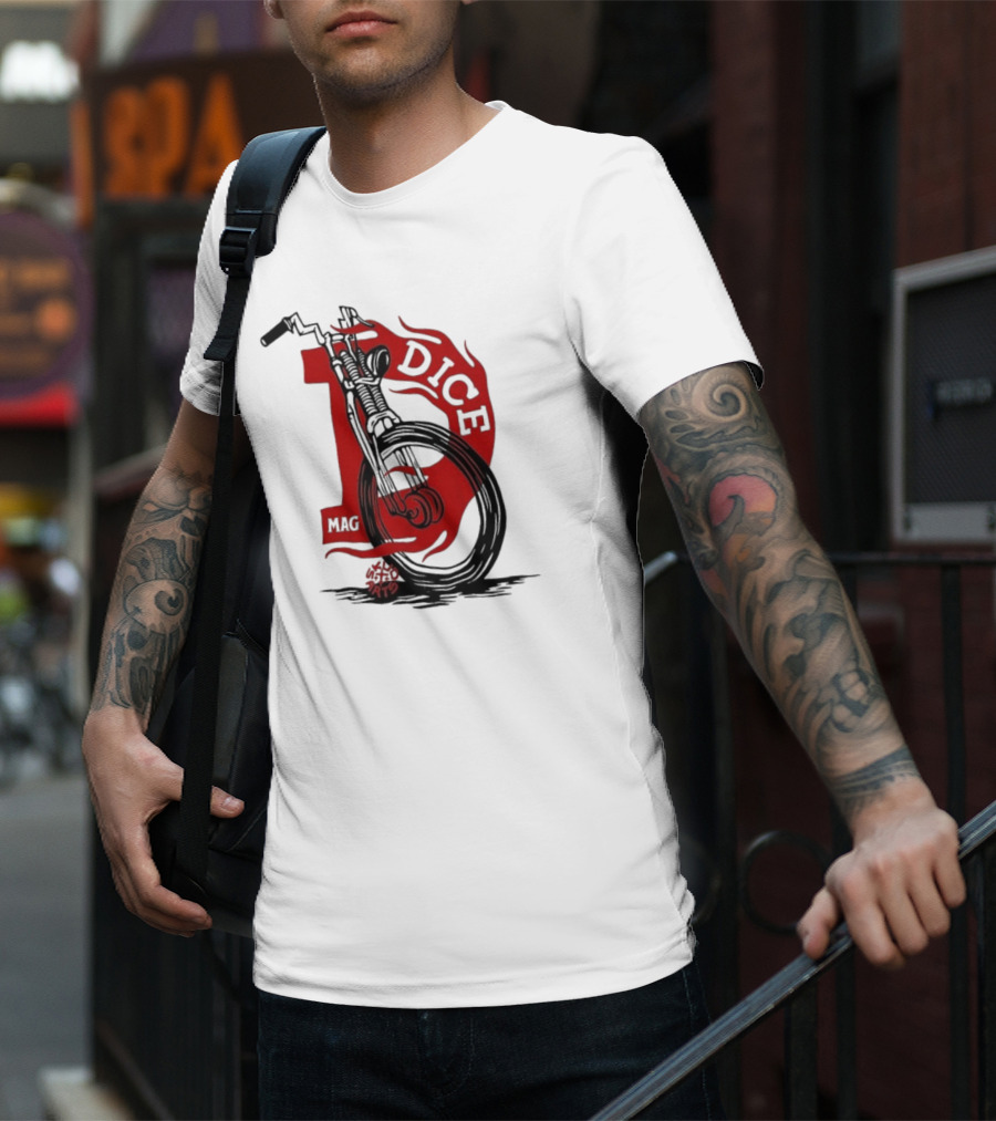 Dice Magazine Skud Arts Motorcycle Flame T-Shirt