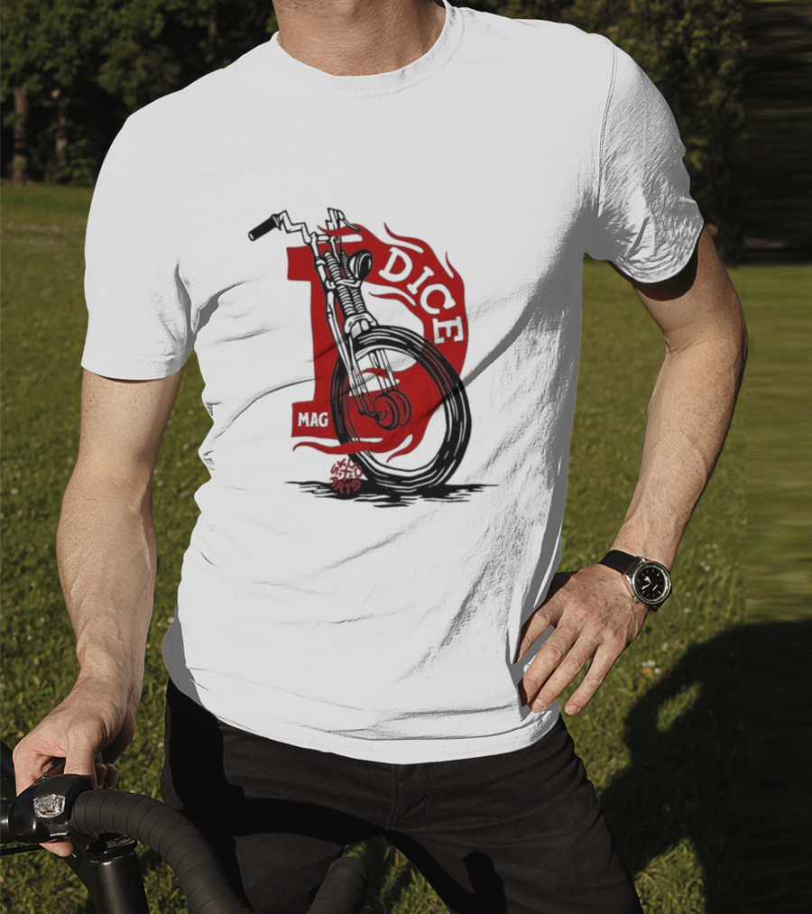 Dice Magazine Skud Arts Motorcycle Flame T-Shirt