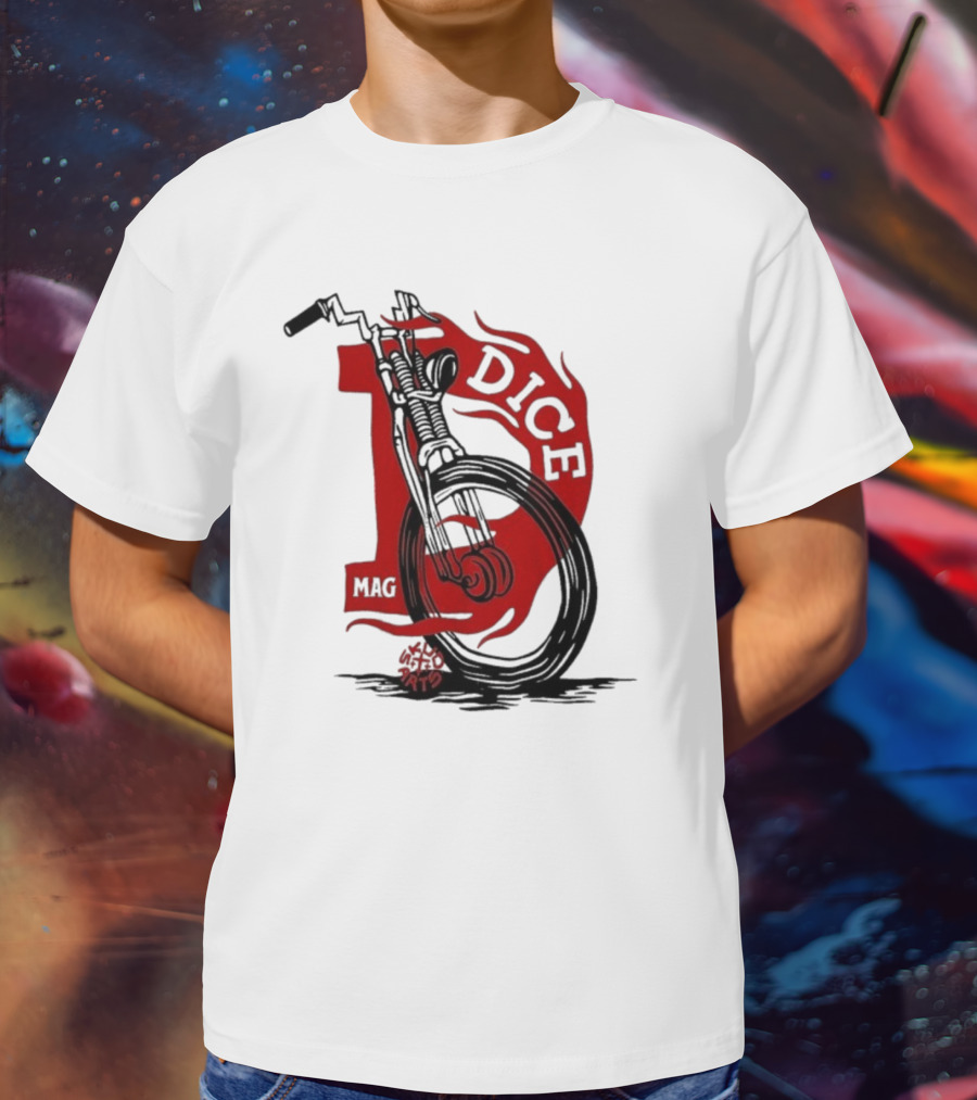 Dice Magazine Skud Arts Motorcycle Flame T-Shirt