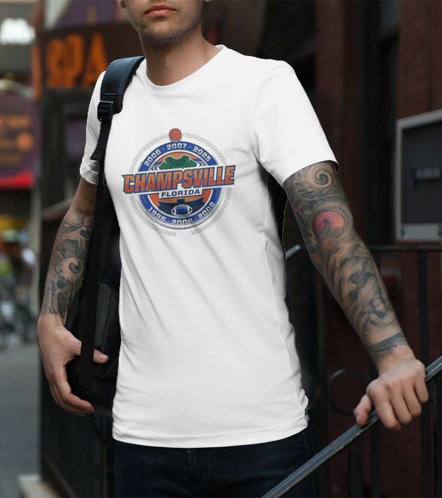 Champsville Florida Gators NCAA Hoops City Block 2025 T-Shirt
