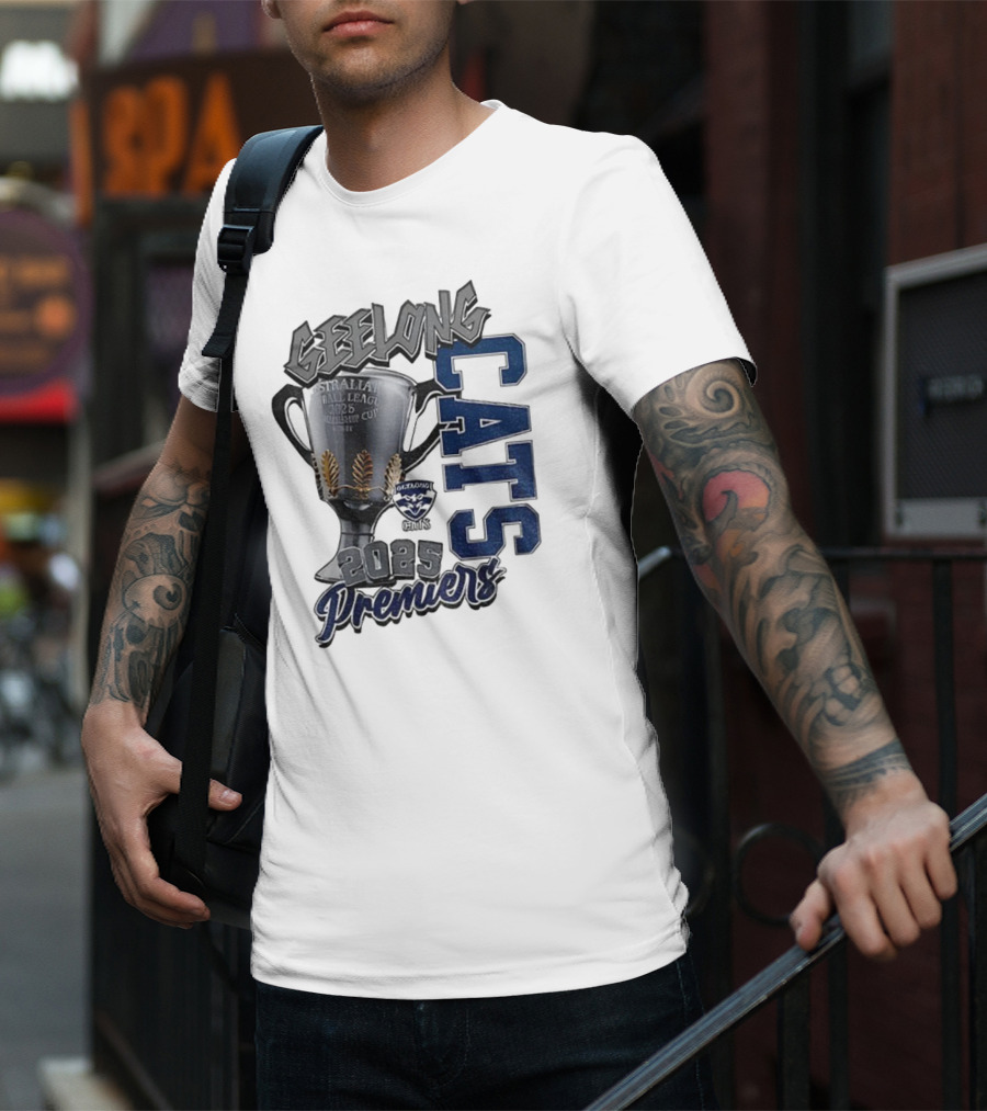 Geelong Cats AFL Premiers 2025 Champions Cup Football T-Shirt