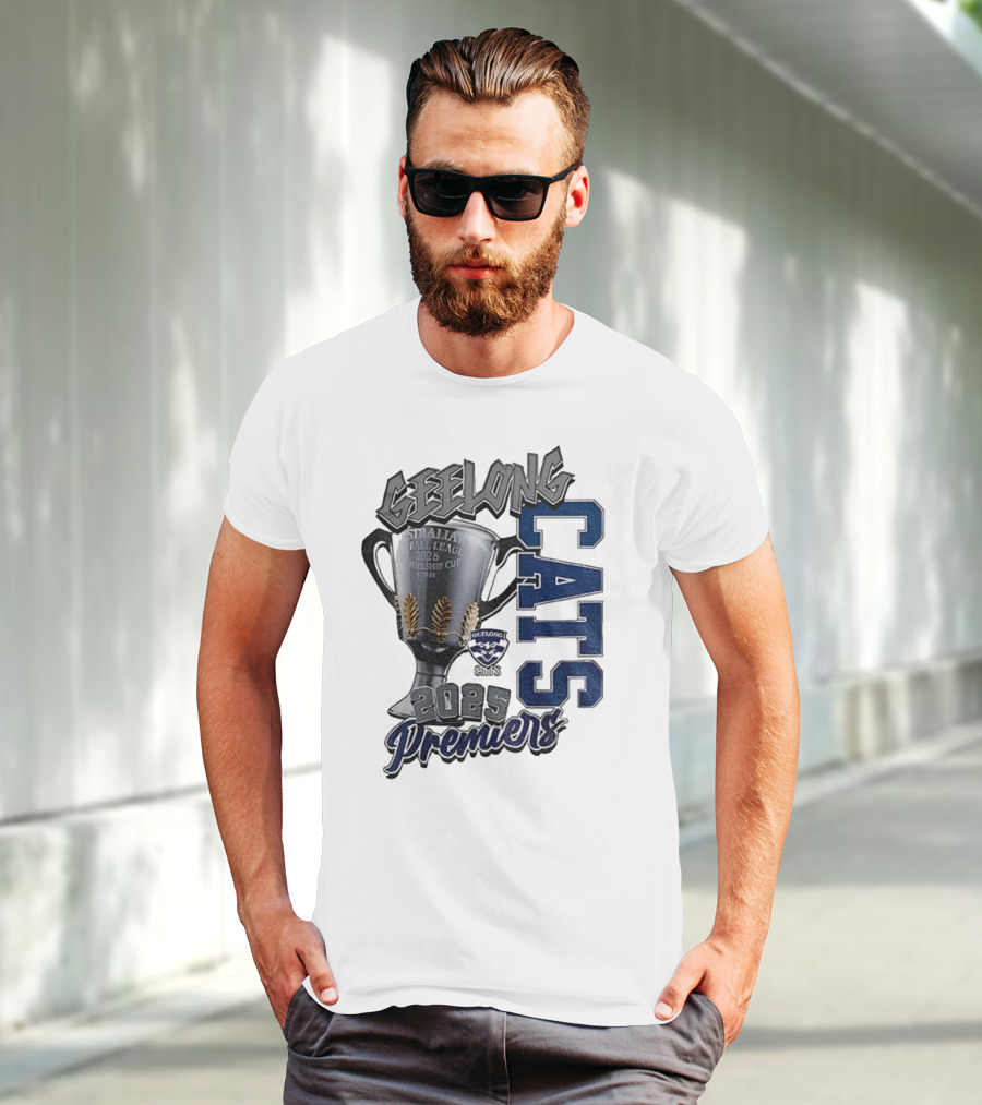 Geelong Cats AFL Premiers 2025 Champions Cup Football T-Shirt