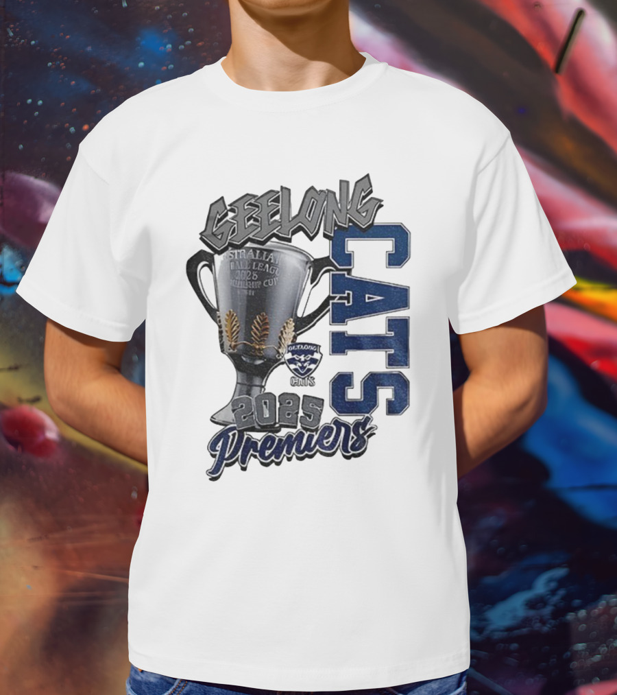 Geelong Cats AFL Premiers 2025 Champions Cup Football T-Shirt