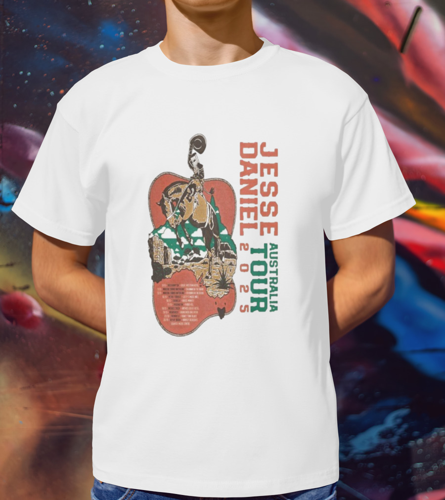 Jesse Daniel Australia Tour 2025 Tiru Forsyth Cowboy Retro Western Style T-Shirt