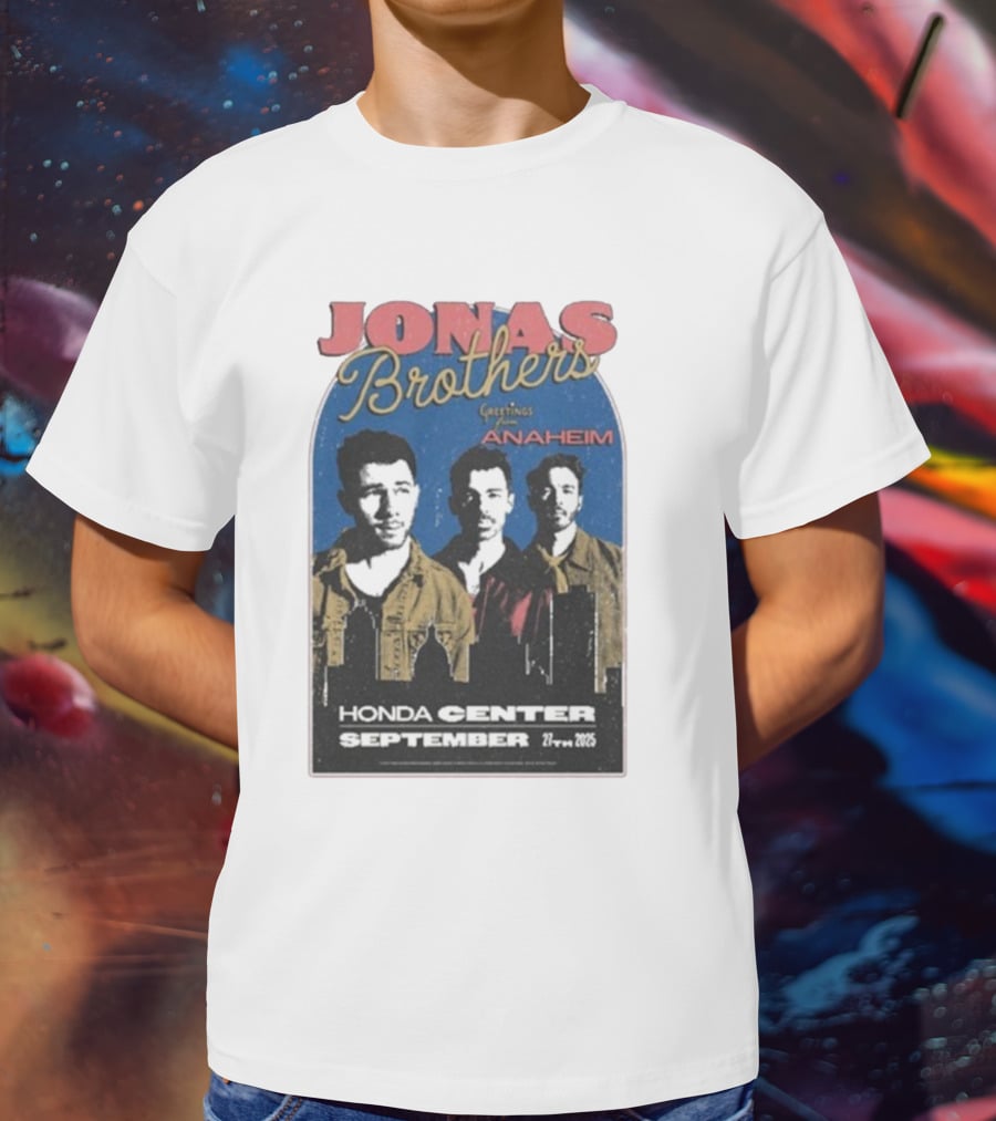Jonas Brothers Greetings From Anaheim Honda Center September 27 2025 T-Shirt