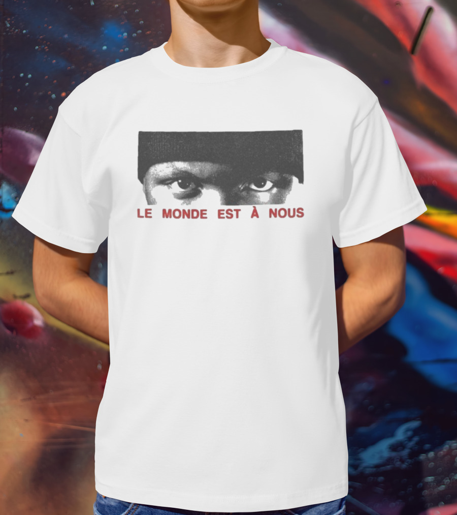 Le Monde Est A Nous Scrt Eyes Mysterious Gaze Beanie Style T-Shirt