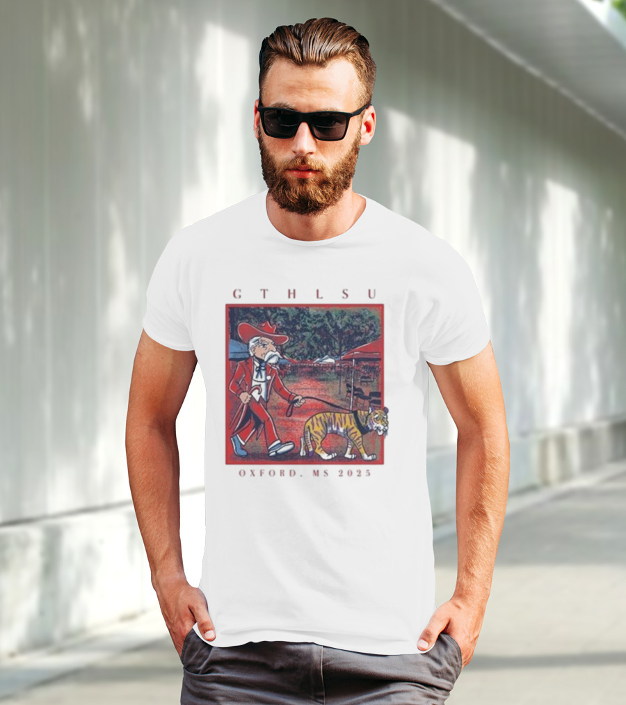 GTH LSU Rebel Walking Tiger Oxford MS 2025 T-Shirt