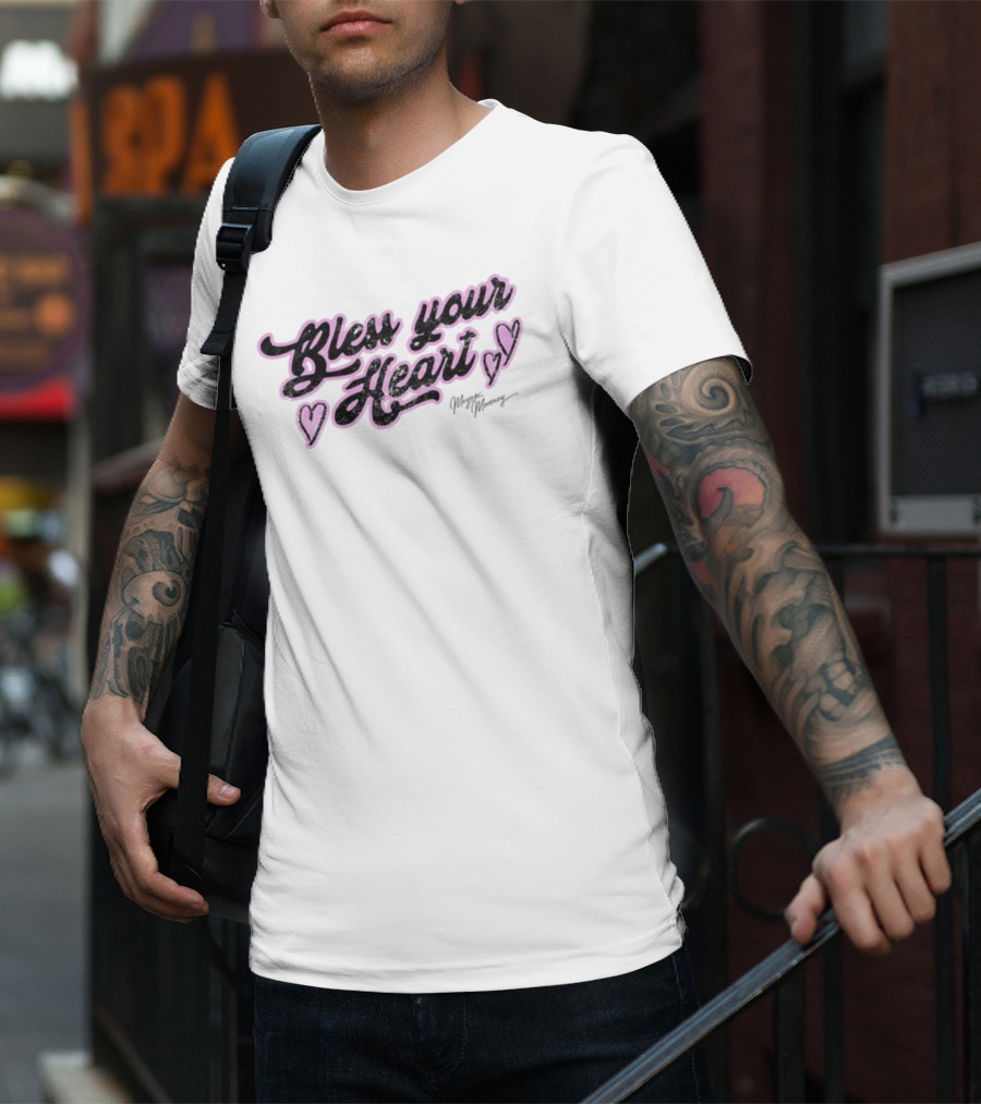 Bless Your Heart Megan Moroney Signature Pink Hearts T-Shirt