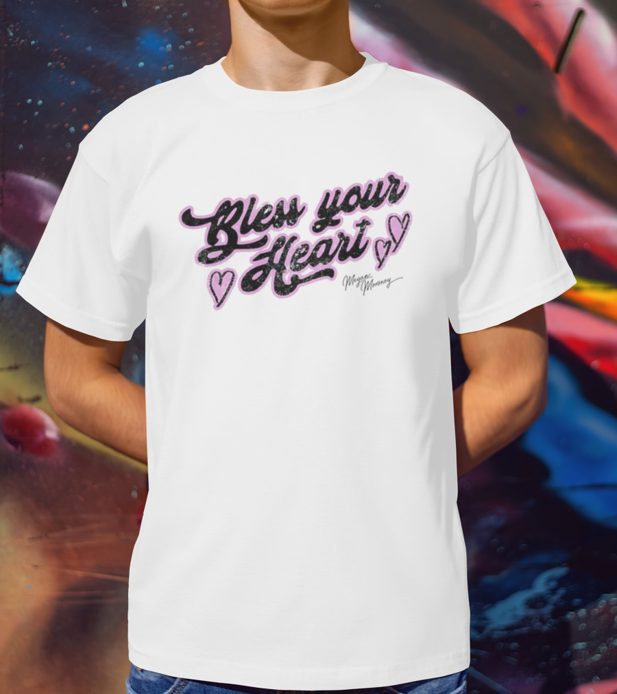 Bless Your Heart Megan Moroney Signature Pink Hearts T-Shirt