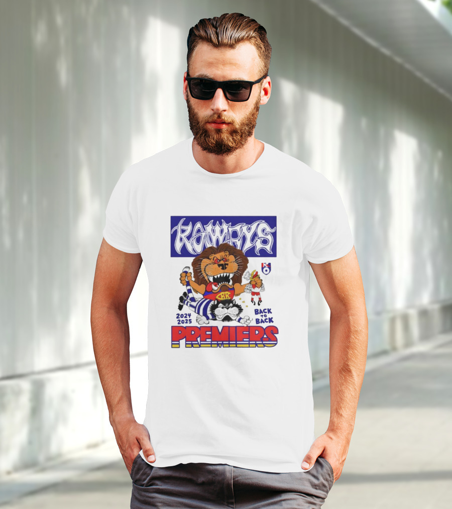 Brisbane Lions Rowdy Premiers 2024 2025 Back To Back T-Shirt