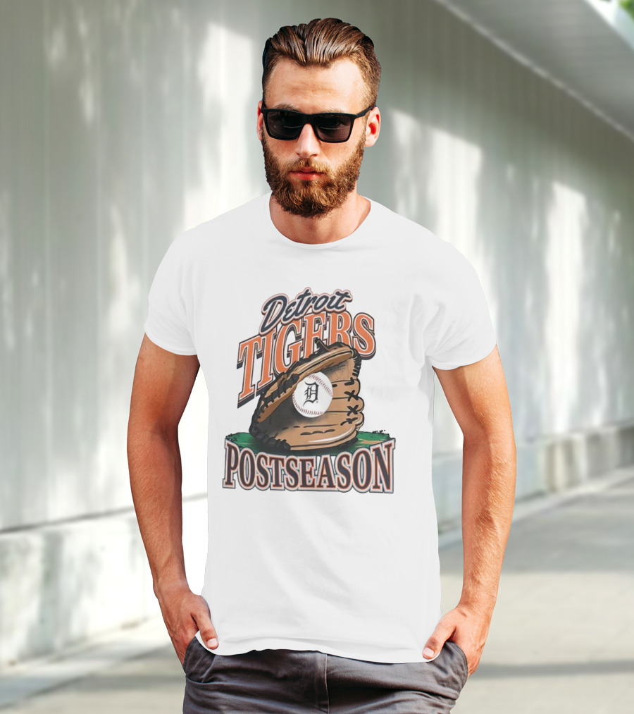 Detroit Tigers Postseason Baseball Glove And Ball 2025 T-Shirt