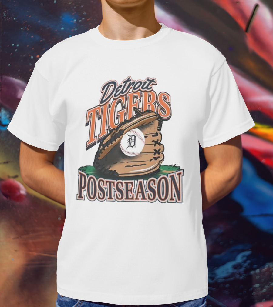 Detroit Tigers Postseason Baseball Glove And Ball 2025 T-Shirt