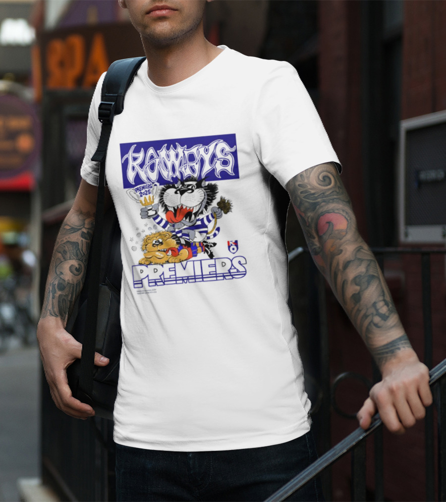 Geelong Cats Rowdys AFL Grand Finals 2025 Premiers Champions Cartoon Style T-Shirt