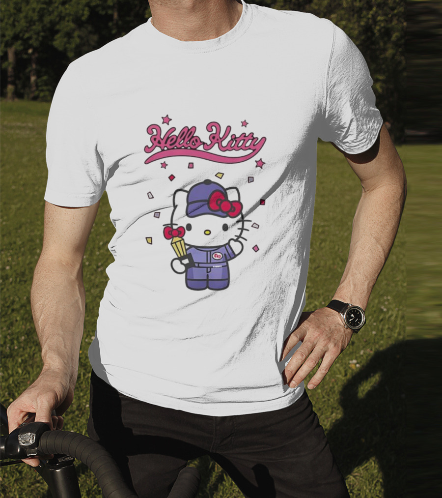 Hello Kitty Racing Champion With Trophy And Stars T-Shirt