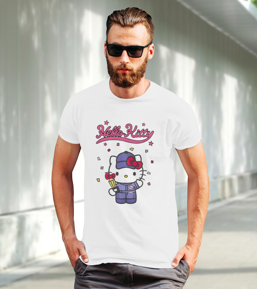 Hello Kitty Racing Champion With Trophy And Stars T-Shirt