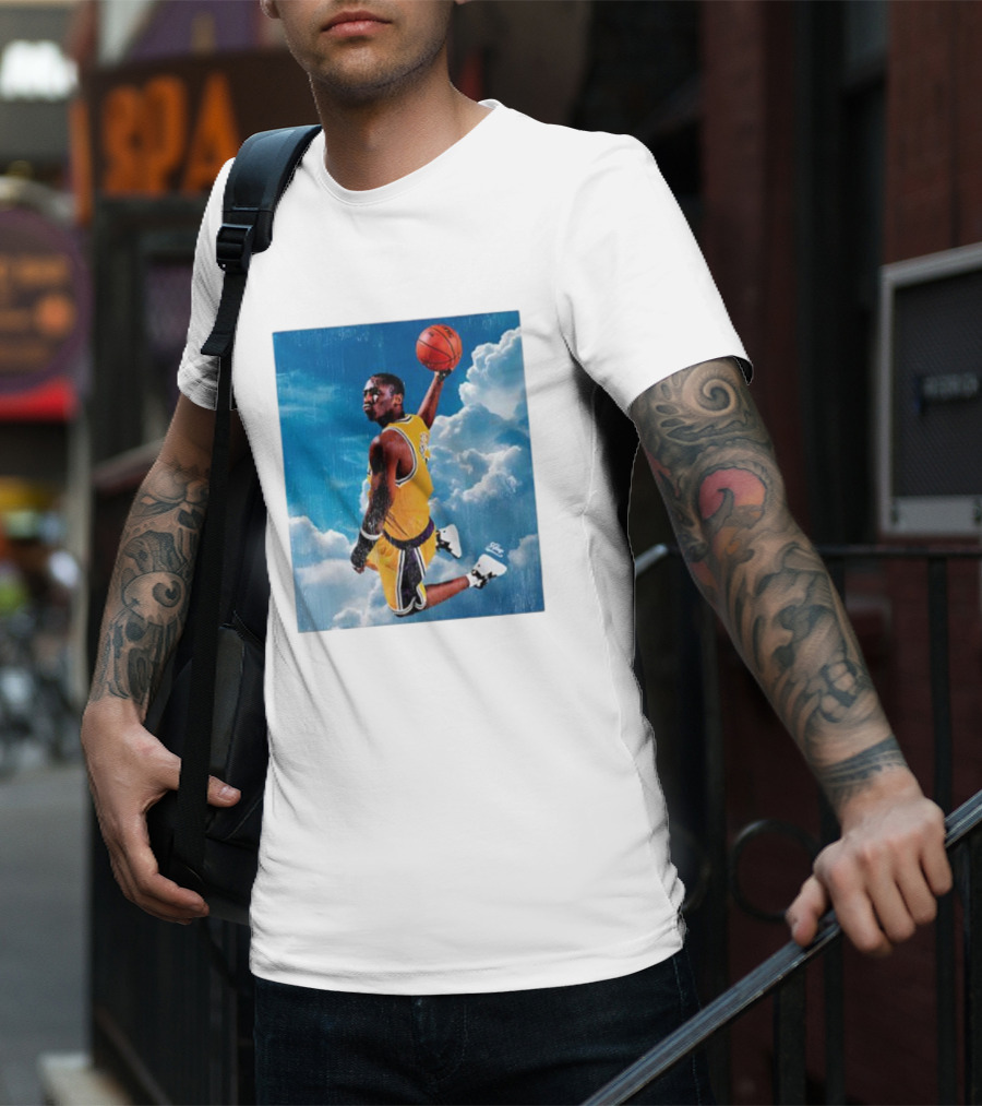 Mamba Sky High Basketball Legend Jumping Through Clouds T-Shirt