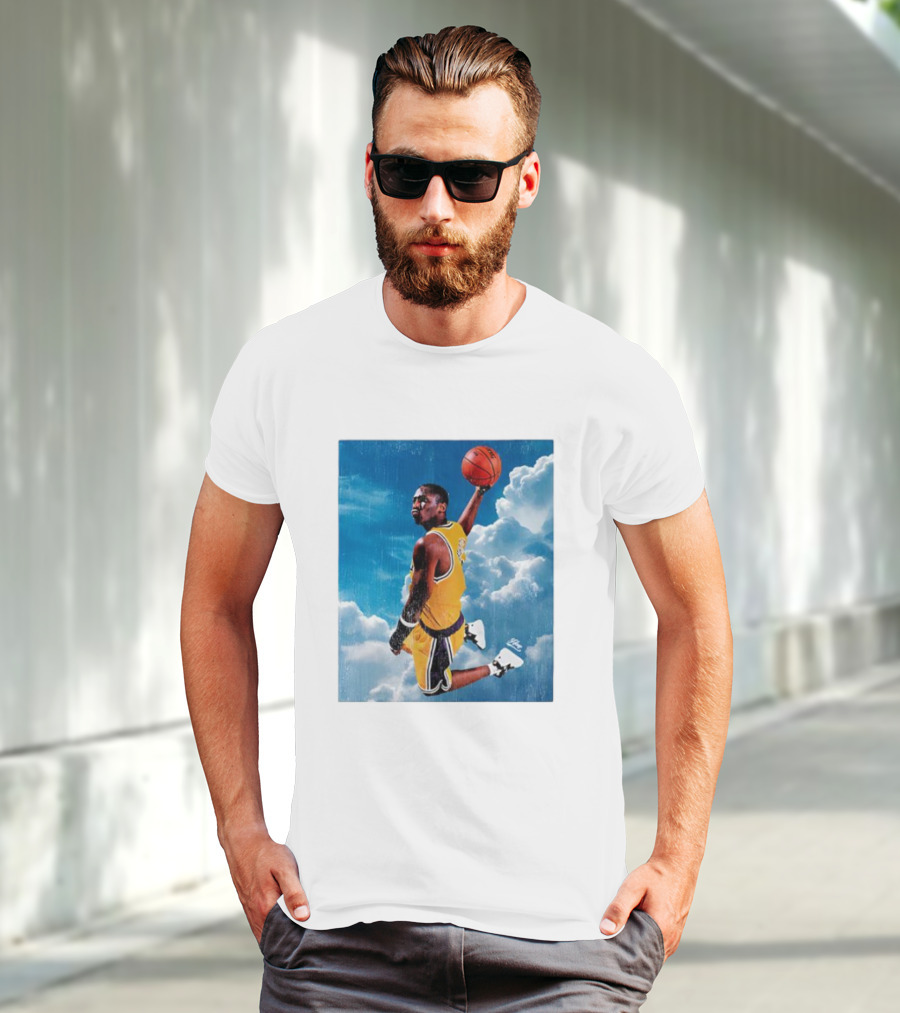 Mamba Sky High Basketball Legend Jumping Through Clouds T-Shirt