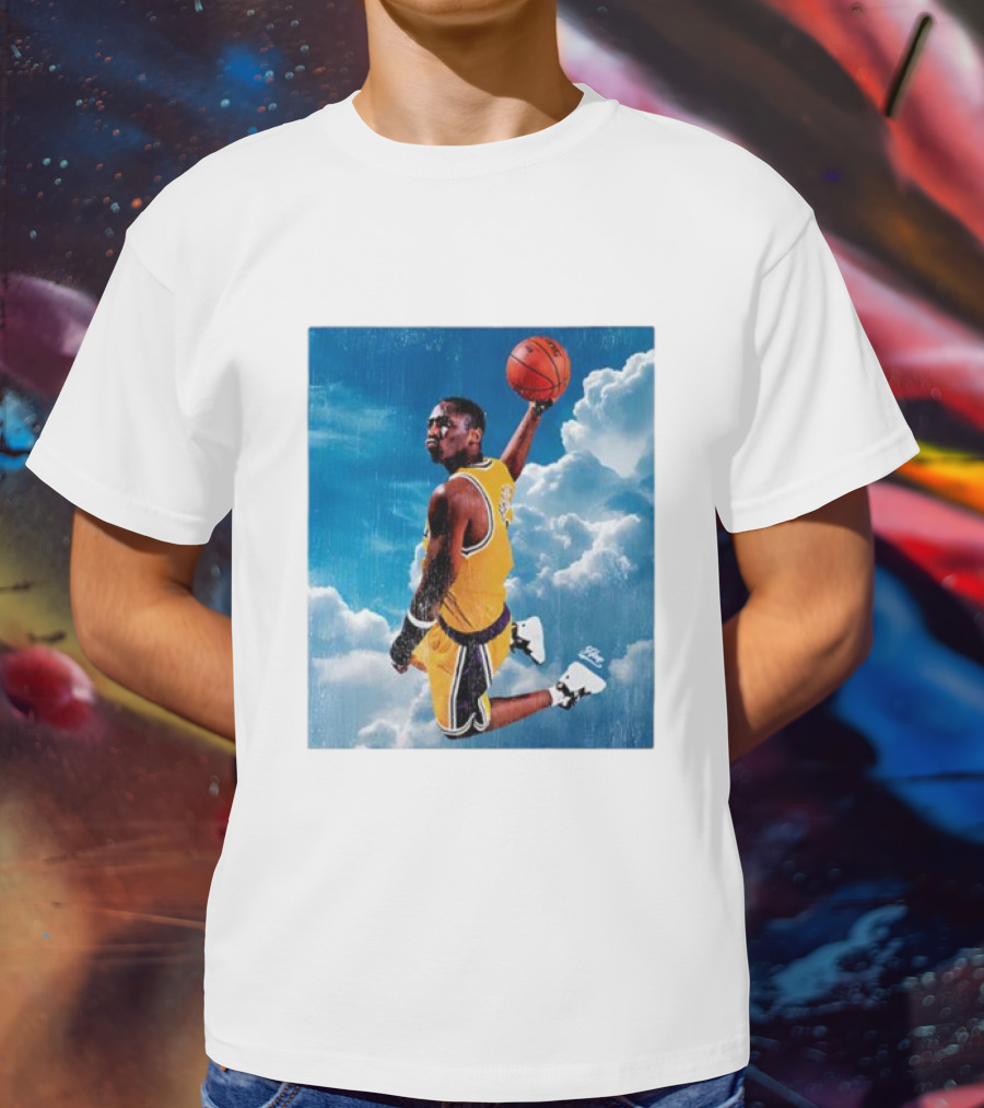 Mamba Sky High Basketball Legend Jumping Through Clouds T-Shirt