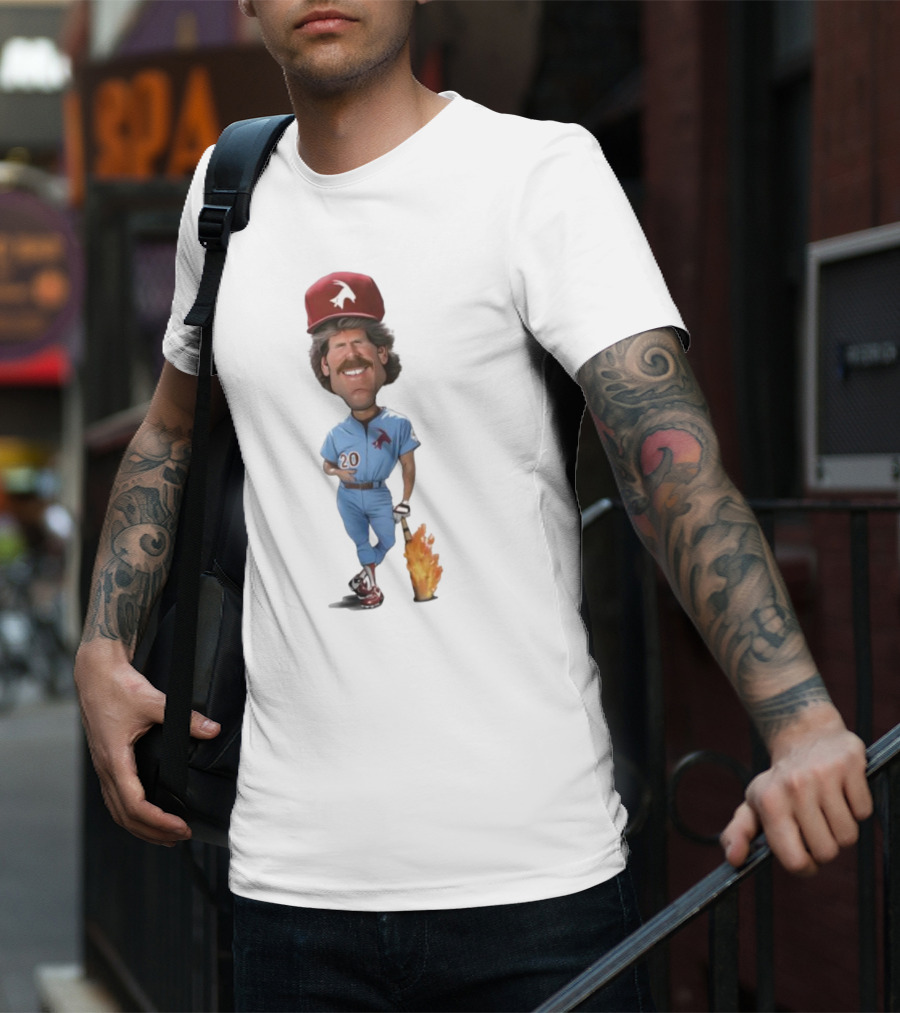Philadelphia Mike Schmidt 20 Baseball Legend Vintage Illustration T-Shirt