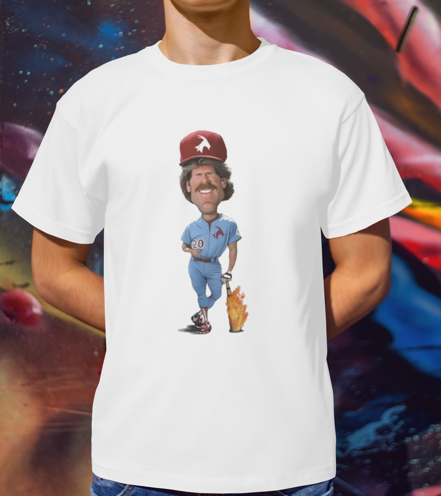 Philadelphia Mike Schmidt 20 Baseball Legend Vintage Illustration T-Shirt